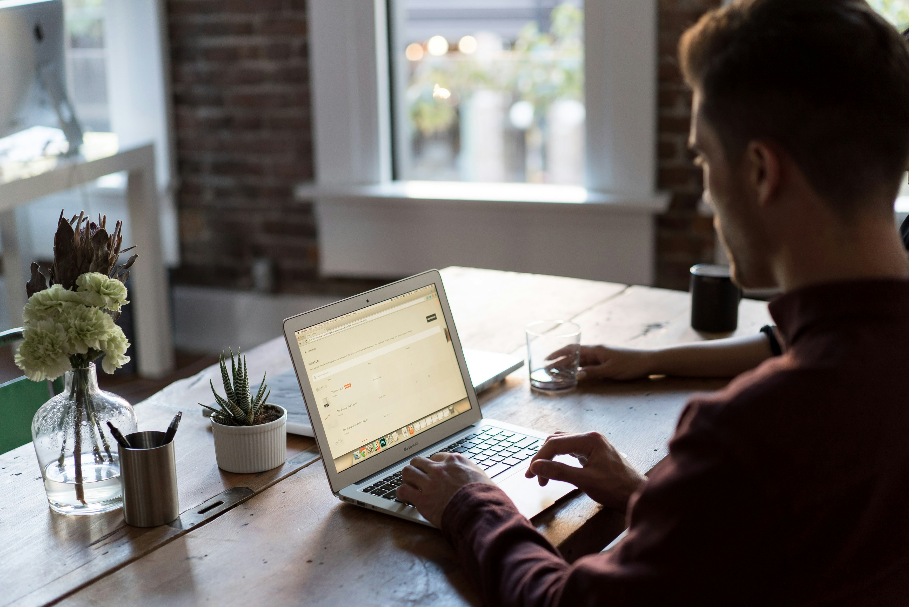 person on computer
