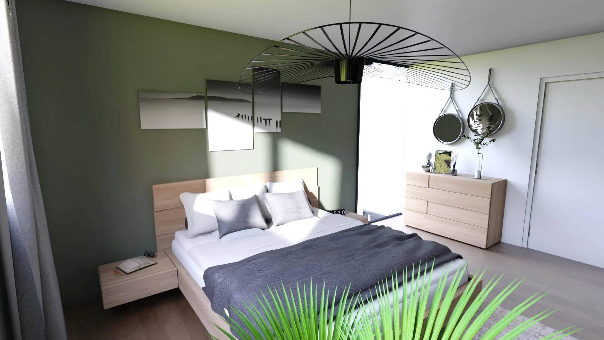 Rendu HD d’une chambre en meubles Gautier > Dassault Systèmes